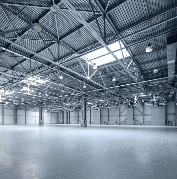 Interior of empty warehouse
